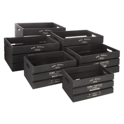 Lot de 6 caisses cagettes factory noires