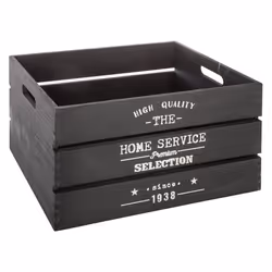 Lot de 6 caisses cagettes factory noires