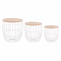 Lot De 3 Tables De Cafés Atomic Blanc Atmosphera Simple et élégante, cette table basse s'accordera parfaitement avec votre in ...