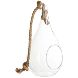 Atmosphera - Vase goutte verre et corde H25cm créateur d'intérieur