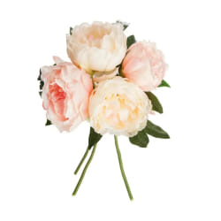 Bouquet de Fleurs  4 Pivoines  30cm Rose
