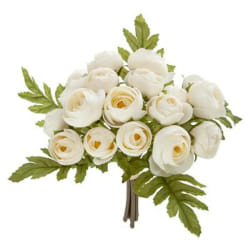Bouquet de Fleurs  18 Minis Camélias  30cm Blanc