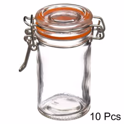 Pots en verre - FIVE - Lot de 10 - 60 ml - Orange - Verre/Silicone - Rectangulaire