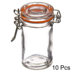 Pots en verre - FIVE - Lot de 10 - 60 ml - Orange - Verre/Silicone - Rectangulaire