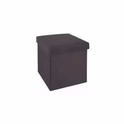 Pouf pliable en velours gris foncé, L 38 x l 38 x H 38 cm. Possibilité de le mettre en position plat ou rectangle. Pouf confo ...