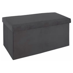 Atmosphera - Pouf pliant double Tess velours gris créateur d'intérieur