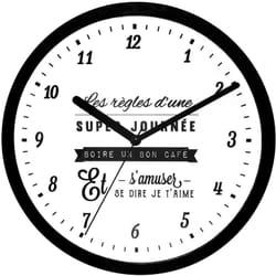 Atmosphera - Pendule Loly citation D22cm créateur d'intérieur