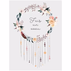 Sticker illustré attrape-rêves - Atmosphera createur d'interieur. Couleur : Voeu. Matière principale : Pvc. Longueur : 30.00  ...