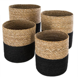 Panier Jute Roseau Noir x 4