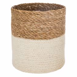 Panier Jute Roseau Blanc x 4