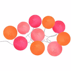 Guilande led solaire l335cm - Atmosphera createur d'interieur. Couleur : Orange/fushia. Matière principale : Coton. Longueur  ...