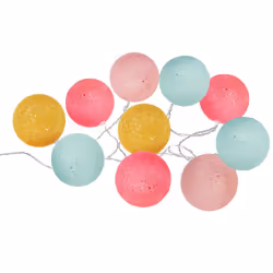 Guilande led solaire l335cm - Atmosphera createur d'interieur. Couleur : Rose/ocre. Matière principale : Coton. Longueur : 33 ...