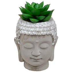 Atmosphera - Plante artificielle Bouddha pot ciment H12,5cm créateur d'intérieur
