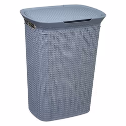 Panier à linge - FIVE - Modèle Scandinave - 57L - Polypropylène - Gris