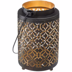 Lanterne design métal h13cm - Atmosphera createur d'interieur. Couleur : Modèle e noir. Matière principale : Fer. Longueur : ...