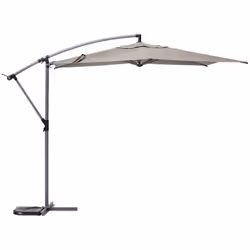 Parasol de jardin MANOA avec mécanisme à manivelle et grand auvent — protection contre le soleil dans le jardin et sur la ter ...