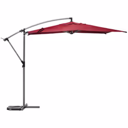 Protégez vous du soleil avec le parasol décentré toile ronde Manoa en coloris bordeaux de la marque Hespéride. Les dalles de  ...