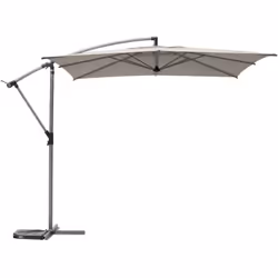Description générale Protégez-vous du soleil avec le parasol décentré toile carrée Manoa en coloris taupe de la marque Hespér ...