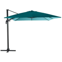 Hesperide - Parasol déporté rectangulaire inclinable Elea bleu canard 4x3m en aluminium - Hespéride