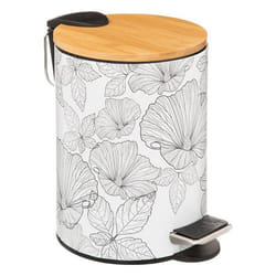 5five - poubelle soft close 3l blackflora noir et blanc