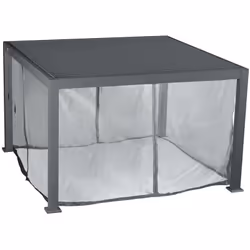 Avec le kit de rideaux, moustiquaires et de rails pour pergola bioclimatique "EVORA", passez des soirées agréables avec vos p ...