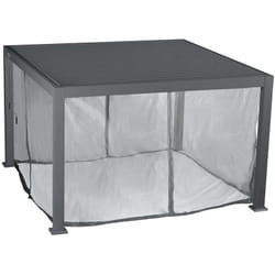 Hesperide - Kit de rideaux, moustiquaires et rails pour pergola bioclimatique Evora 3,6 x 3,6m Graphite - Hespéride