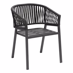Hesperide 171144 chaise d'extérieur Terrace Siège respirant Dossier grillagé Acrylique, Aluminium, Mesh, Polyester Anthracite, Graphite
