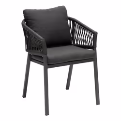 Hesperide 171144 chaise d'extérieur Terrace Siège respirant Dossier grillagé Acrylique, Aluminium, Mesh, Polyester Anthracite, Graphite - Vue supplémentaire 4