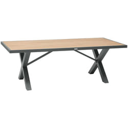 Table de jardin rectangulaire Emperia acacia & graphite 8 places en acacia - Hespéride