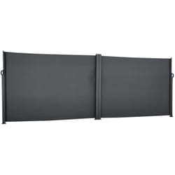 Hesperide - Paravent double rétractable Antao graphite 6x1,8m en aluminium traité époxy - Hespéride