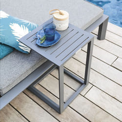 Hesperide - Table d appoint de jardin carrée Evasion graphite 38x38cm en aluminium traité époxy - Hespéride