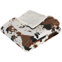 Atmosphera - Plaid imprimé Vache 130x160 Blanc