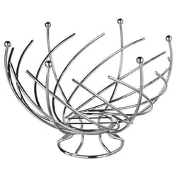 Grande Corbeille à fruits Spirale Métal Chromé - Diamètre 30 cm