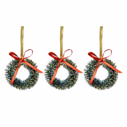 Sujet de Noël 3 Couronnes Soir 5cm Vert