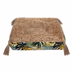 Coussin pour sol Tropic 38x38cm jute - Multicolore - Atmosphera createur dinterieur