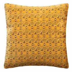 Housse de coussin Léopard - coton et chenille - jaune ocre - 40x40 cm - Modèle 4 - Atmosphera createur dinterieur