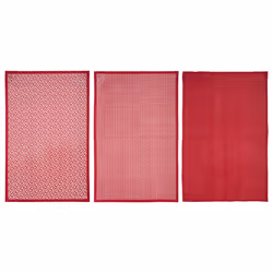 Lot De 3 Torchons Coton Rouge 45x70cm Atmosphera Créateur D'Intérieur