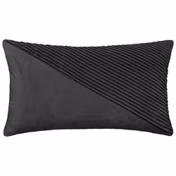 Coussin en velours semi plissé gris 30x50 cm - Gris - Atmosphera createur dinterieur