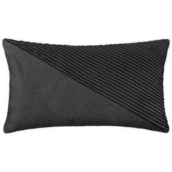 Coussin en velours semi plissé gris 30x50 cm - Gris - Atmosphera createur dinterieur