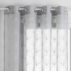 Voilage tamisant brodé Mia Gris clair 140x240 cm