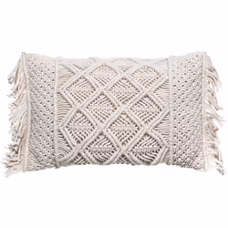 Description générale Ce coussin décoratif en macramé de la marque Atmosphera ajoute une touche bohème à votre décoration inté ...