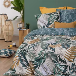 Parure de Lit 3 Pièces Tropik 260x240cm Vert