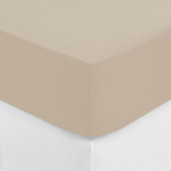 Atmosphera - Drap-housse Carina en coton beige 90x190cm créateur d'intérieur