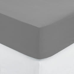 Drap-housse Carina coton gris souris 160x200cm Atmosphera créateur d'intérieur