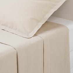 Atmosphera - Drap plat Carina en coton beige 240x290cm créateur d'intérieur