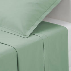 Drap plat Carina en coton vert céladon 240x290cm - Atmosphera créateur d'intérieur