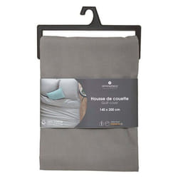 Housse De Couette Carina En Coton Gris Souris 140x200cm Atmosphera Créateur D'Intérieur