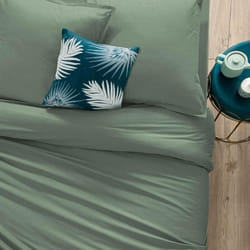 Housse de couette Carina en coton vert céladon 140x200cm - Atmosphera créateur d'intérieur
