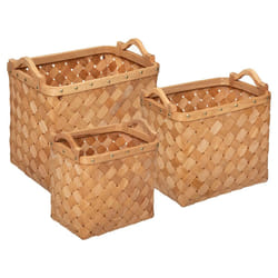 Panier Bois Clair Rectangulaire x 3