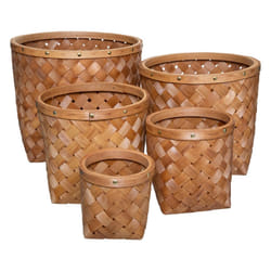 Panier Bois Clair Rond x 5